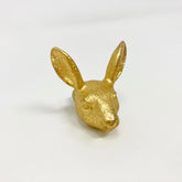 Old Gold Rabbit Head Knob Antique Gold Vintage Gold Woodland Iron Drawer Pull Door Pull Animal Knob